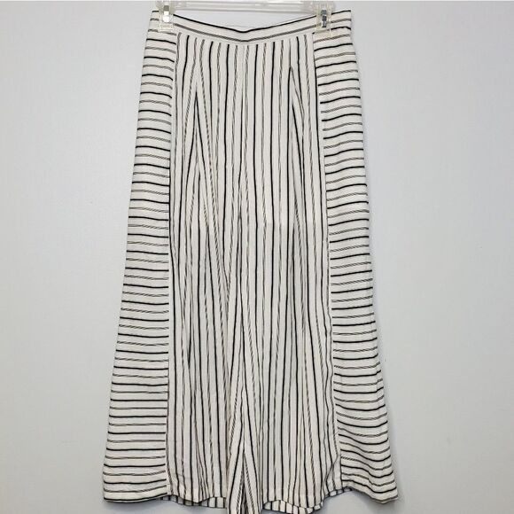 MODCLOTH palazzo pants Doe & Rae crop black striped S - Picture 1 of 11